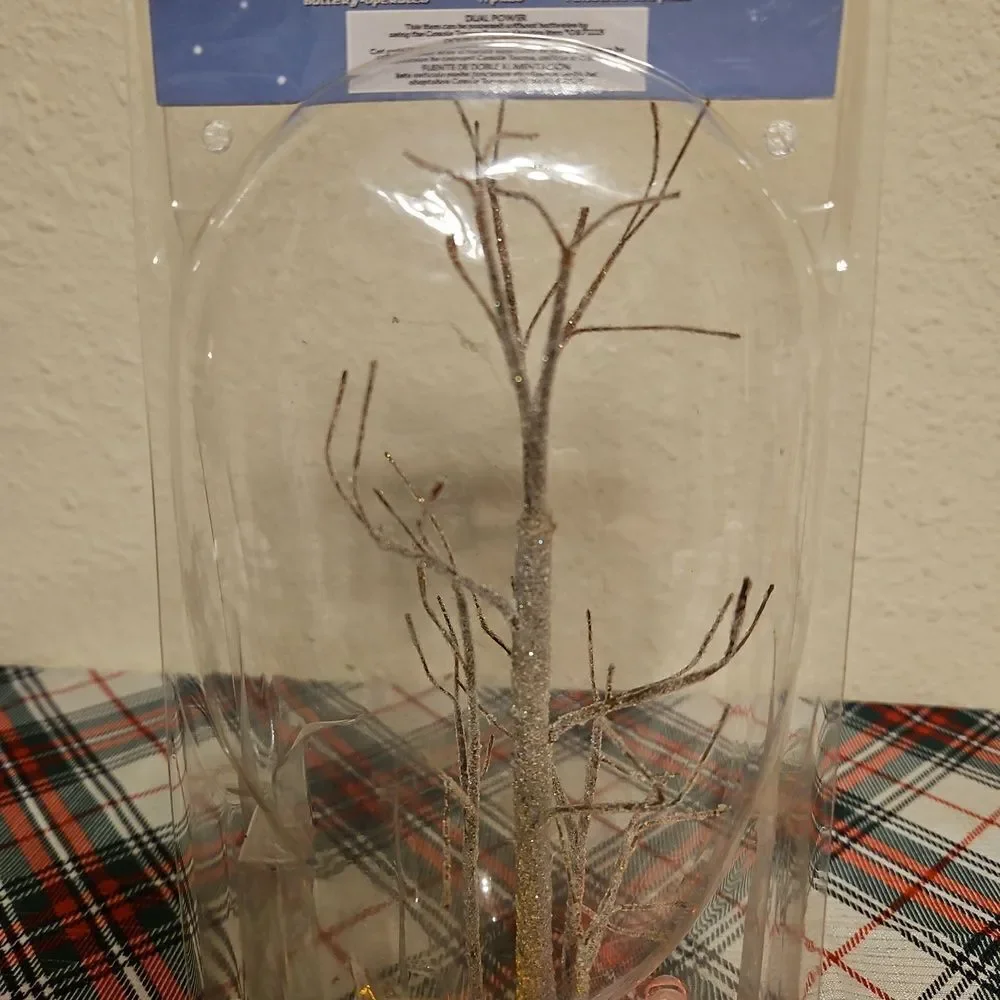 Carole Towne Lighted Glazed Hickory Tree Holiday Village Accessory